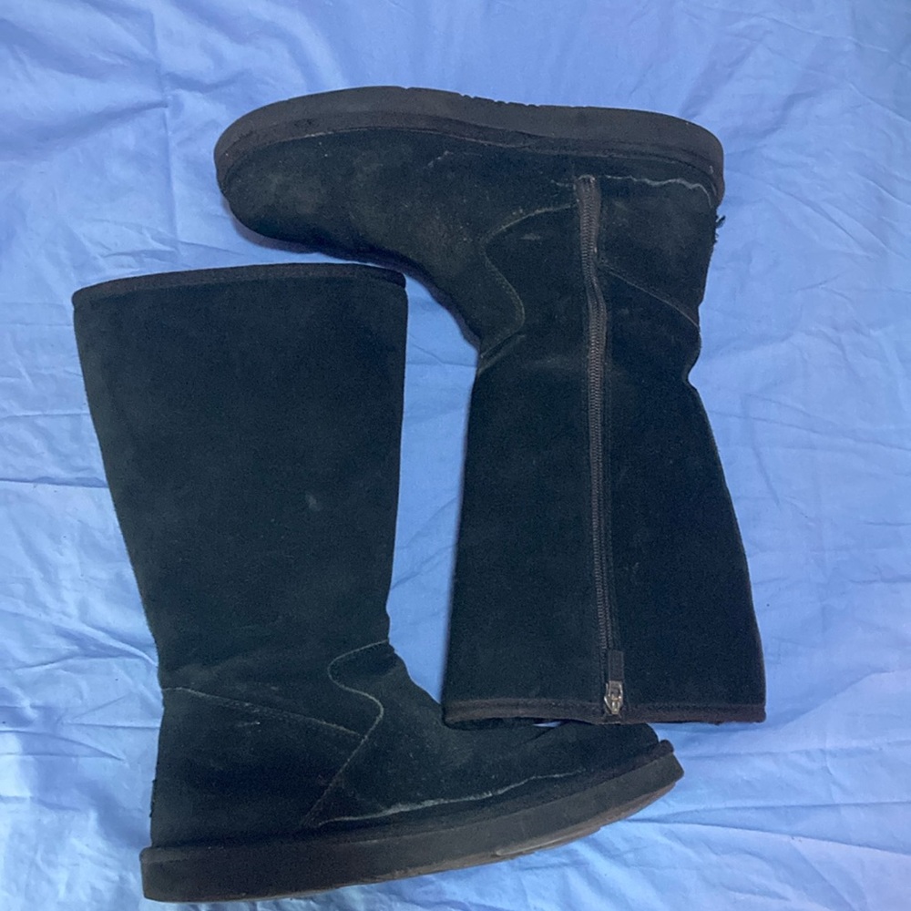 Black Suede below the knee Uggs lady boots